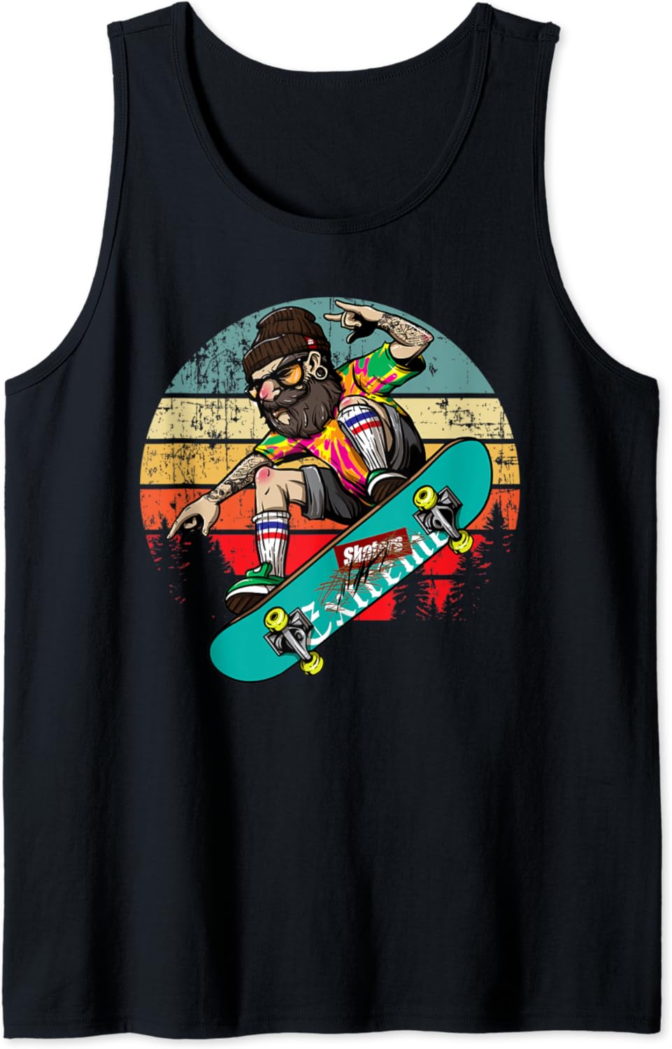 Skateboarding Retro Vintage Skateboard Lover Dude Tank Top Clothing, Shoes & Jewelry